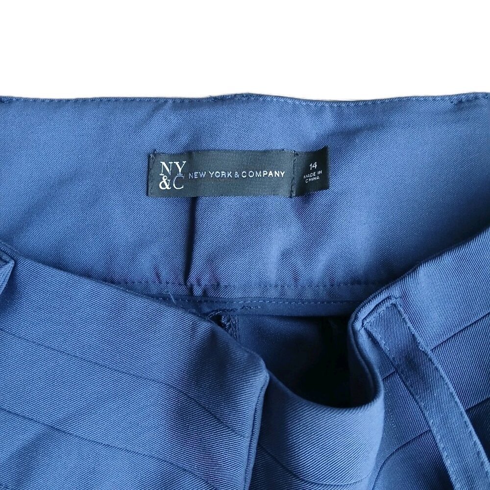 NY&C New York & company Navy Blue Size 14 Women's Dress Pants 17.5"×40" Office - Picture 6 of 6